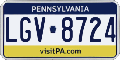 PA license plate LGV8724