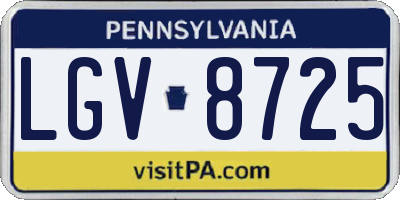 PA license plate LGV8725