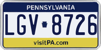 PA license plate LGV8726