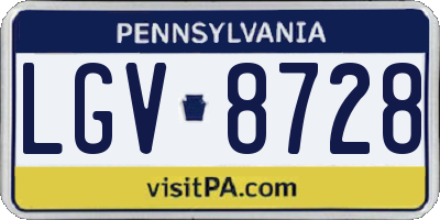 PA license plate LGV8728