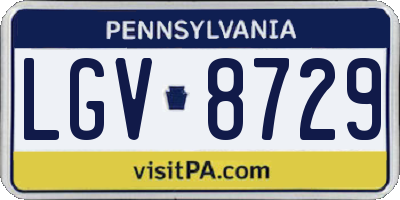 PA license plate LGV8729