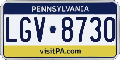PA license plate LGV8730