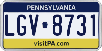 PA license plate LGV8731