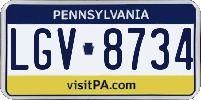 PA license plate LGV8734