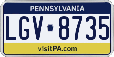 PA license plate LGV8735
