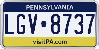 PA license plate LGV8737
