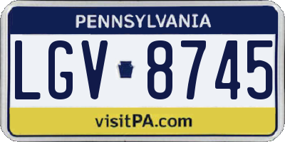 PA license plate LGV8745