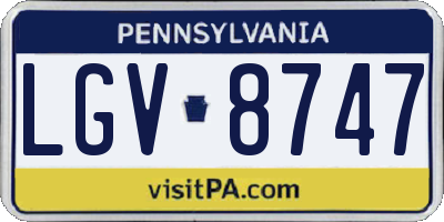 PA license plate LGV8747