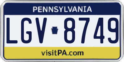 PA license plate LGV8749