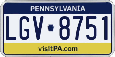 PA license plate LGV8751