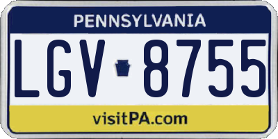 PA license plate LGV8755