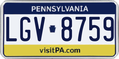 PA license plate LGV8759