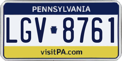 PA license plate LGV8761