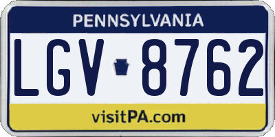 PA license plate LGV8762