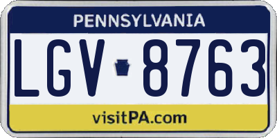 PA license plate LGV8763