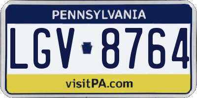 PA license plate LGV8764