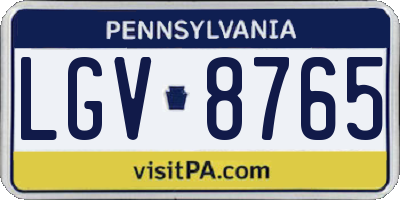 PA license plate LGV8765