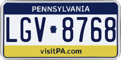PA license plate LGV8768