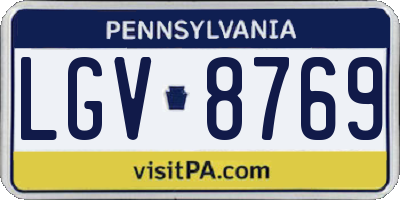 PA license plate LGV8769