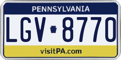 PA license plate LGV8770