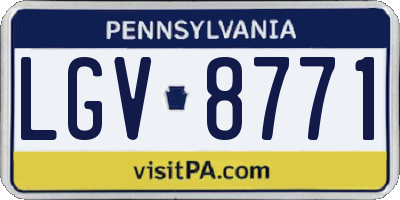 PA license plate LGV8771