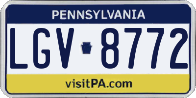 PA license plate LGV8772