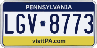 PA license plate LGV8773