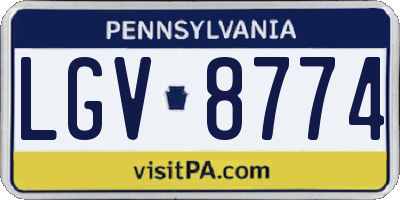 PA license plate LGV8774