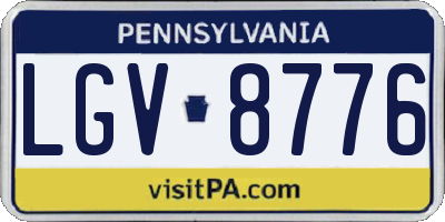 PA license plate LGV8776