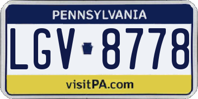 PA license plate LGV8778