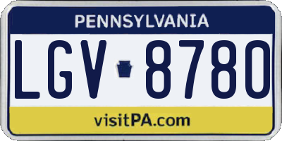 PA license plate LGV8780