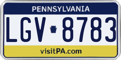PA license plate LGV8783