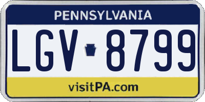 PA license plate LGV8799