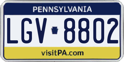 PA license plate LGV8802