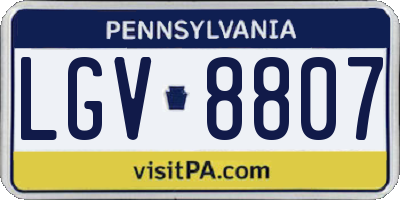 PA license plate LGV8807