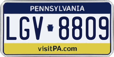 PA license plate LGV8809