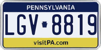 PA license plate LGV8819