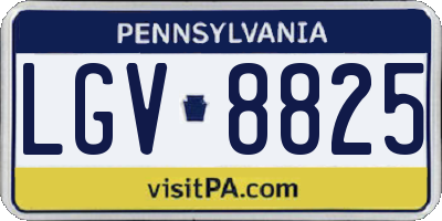 PA license plate LGV8825