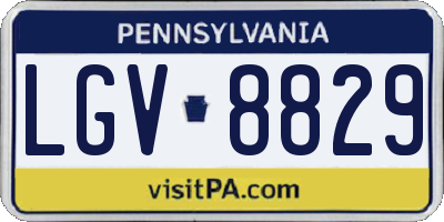 PA license plate LGV8829