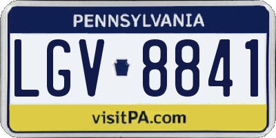 PA license plate LGV8841
