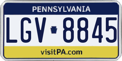 PA license plate LGV8845