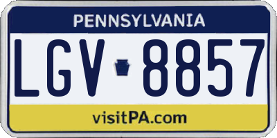 PA license plate LGV8857
