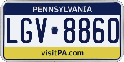 PA license plate LGV8860
