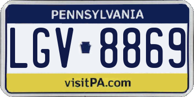 PA license plate LGV8869