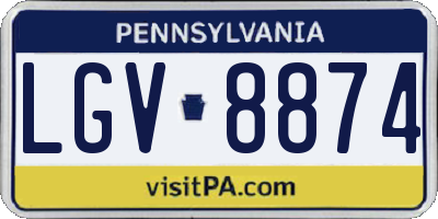 PA license plate LGV8874