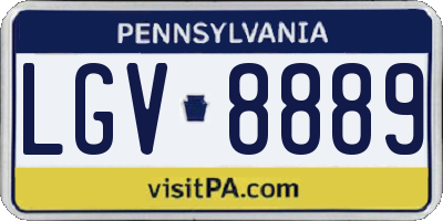 PA license plate LGV8889