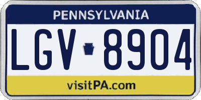 PA license plate LGV8904