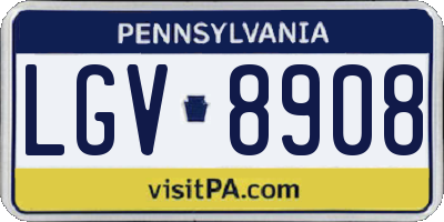 PA license plate LGV8908