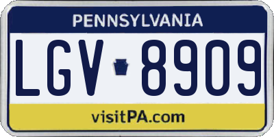 PA license plate LGV8909