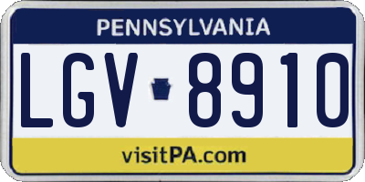 PA license plate LGV8910